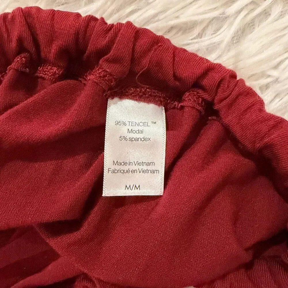 Eberjey Gisele Tencel Modal Slouchy Pajama Pants in Burgundy Medium
